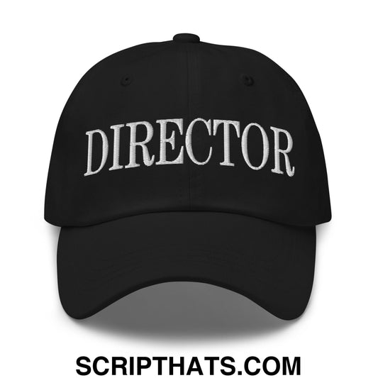 Director Embroidered Unstructured Dad Hat Black