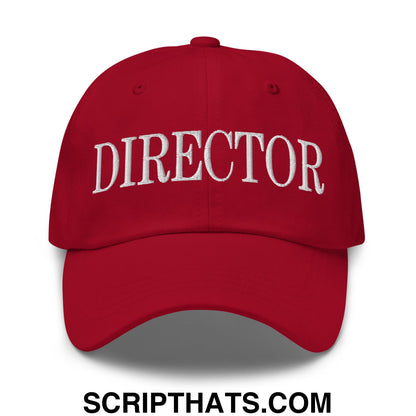 Director Embroidered Unstructured Dad Hat Cranberry
