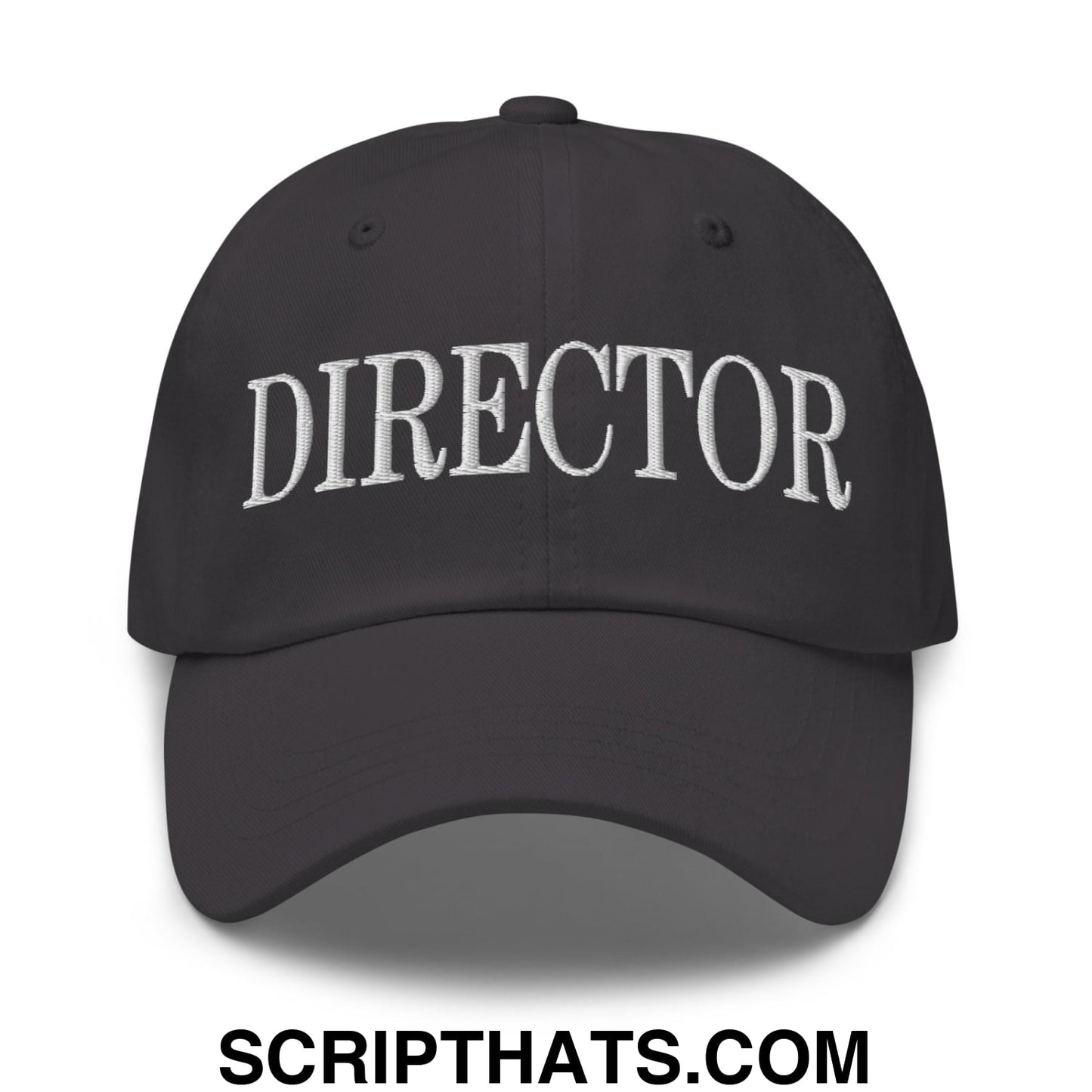 Director Embroidered Unstructured Dad Hat Dark Grey