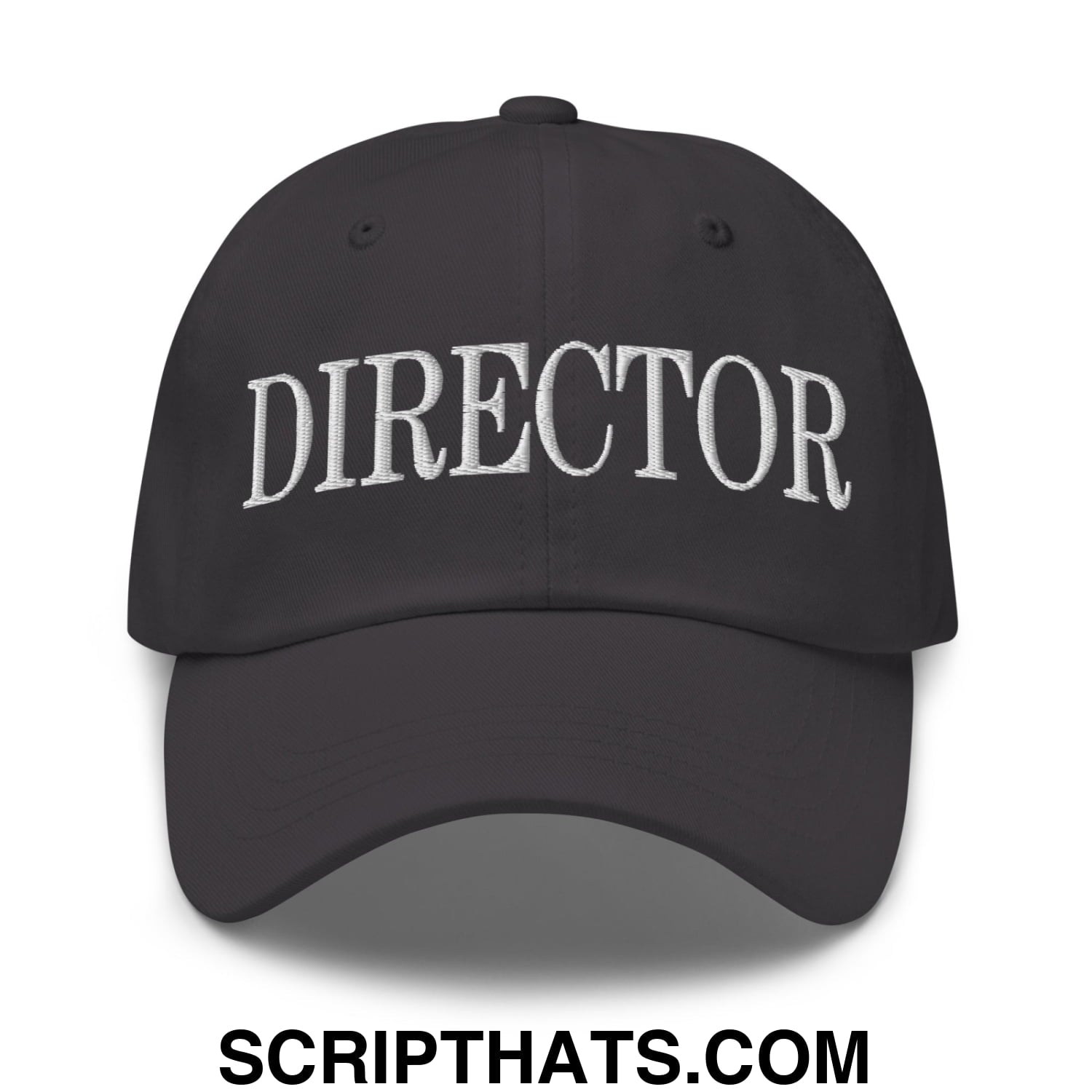 Director Embroidered Unstructured Dad Hat Dark Grey