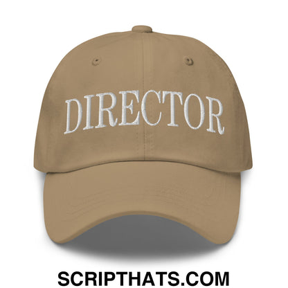 Director Embroidered Unstructured Dad Hat Khaki