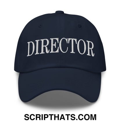 Director Embroidered Unstructured Dad Hat Navy