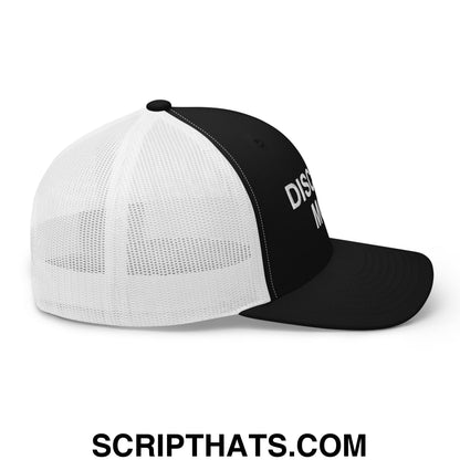 Discord Mod Embroidered Mesh Trucker Hat Black White