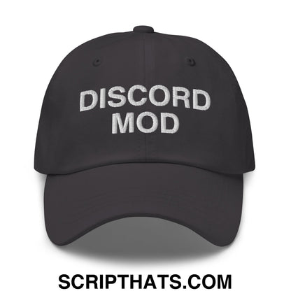 Discord Mod Embroidered Unstructured Dad Hat Dark Grey