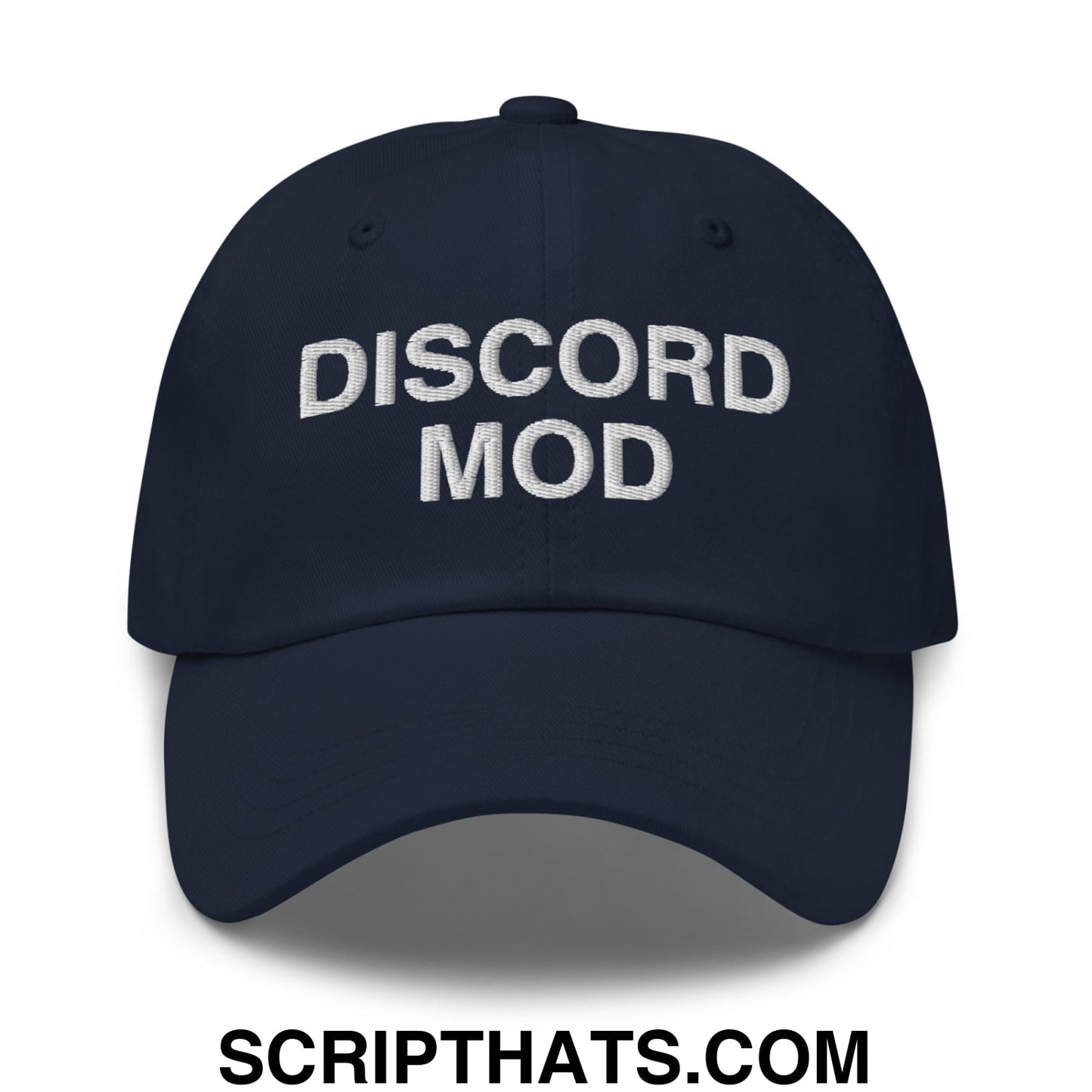 Discord Mod Embroidered Unstructured Dad Hat Navy