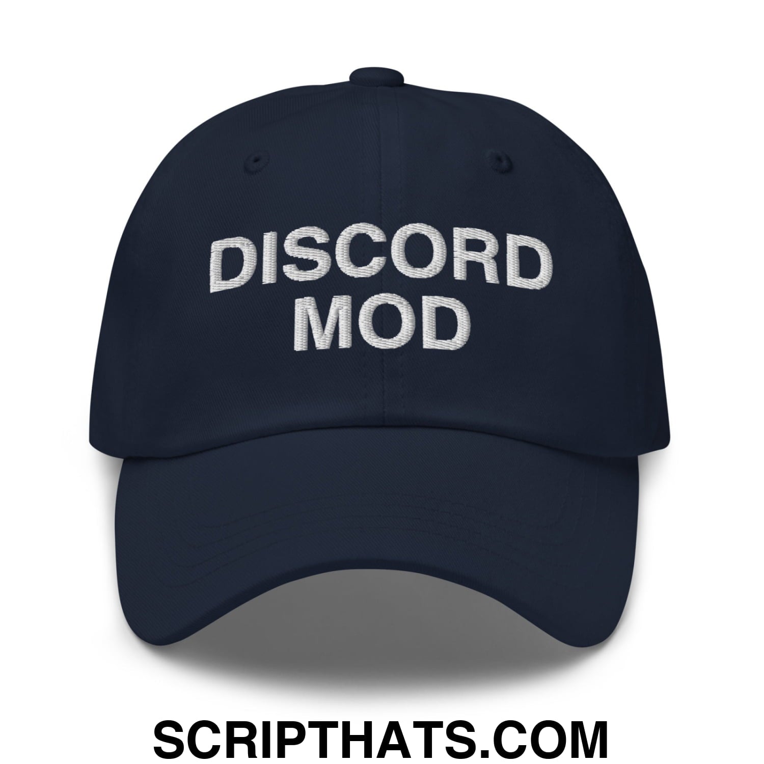 Discord Mod Embroidered Unstructured Dad Hat Navy