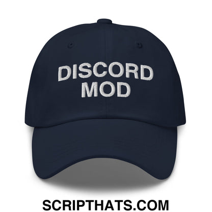 Discord Mod Embroidered Unstructured Dad Hat Navy