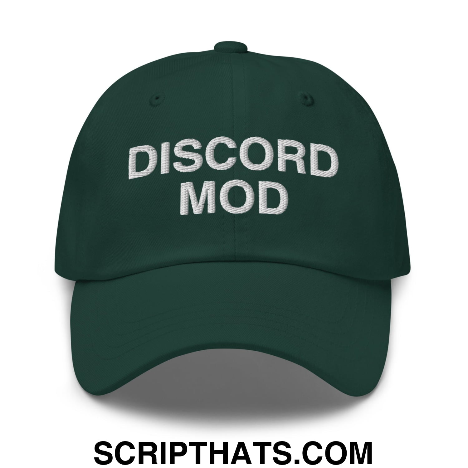 Discord Mod Embroidered Unstructured Dad Hat Spruce