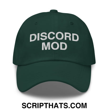 Discord Mod Embroidered Unstructured Dad Hat Spruce