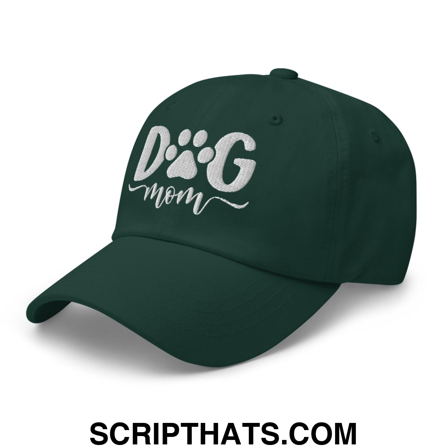 Dog Mom Embroidered Dad Hat Spruce