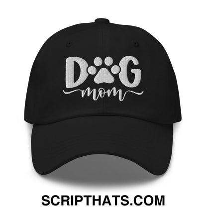 Dog Mom Embroidered Dad Hat Black