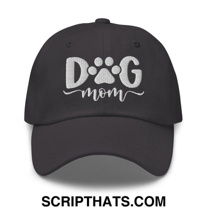 Dog Mom Embroidered Dad Hat Dark Grey