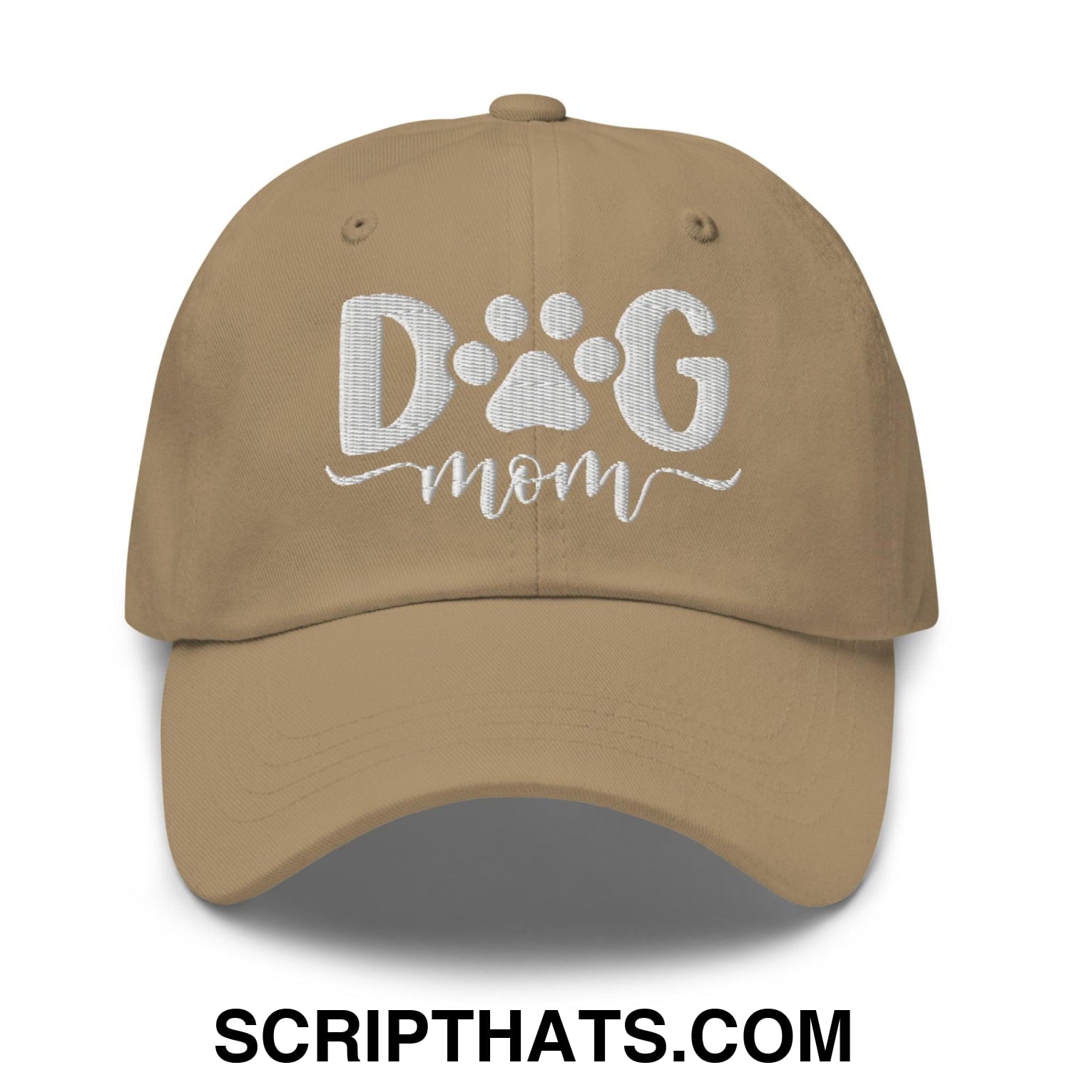 Dog Mom Embroidered Dad Hat Khaki