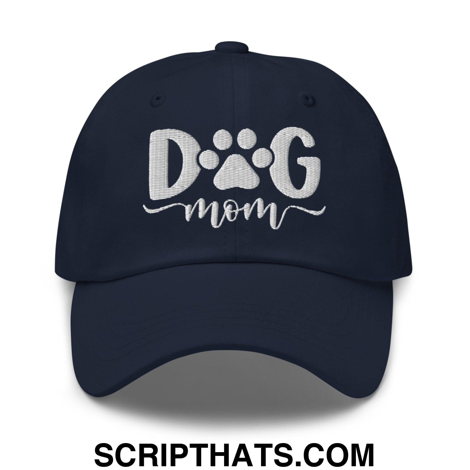 Dog Mom Embroidered Dad Hat Navy