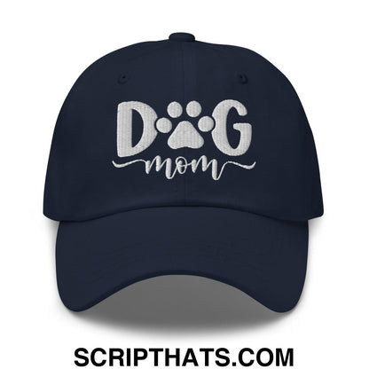 Dog Mom Embroidered Dad Hat Navy
