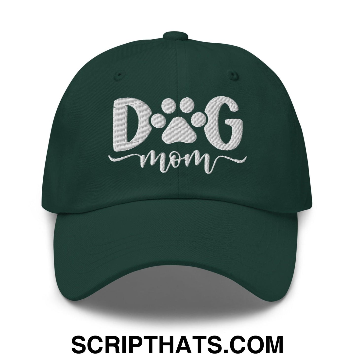 Dog Mom Embroidered Dad Hat Spruce