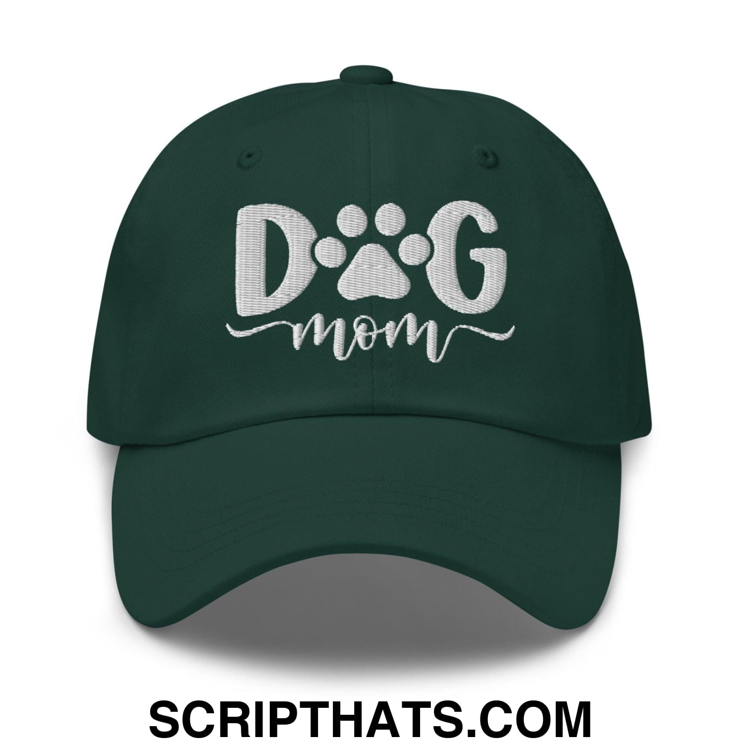 Dog Mom Embroidered Dad Hat Spruce