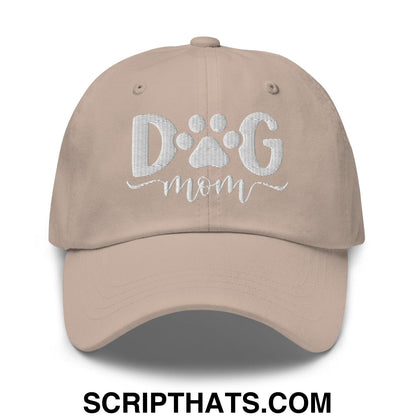 Dog Mom Embroidered Dad Hat Stone