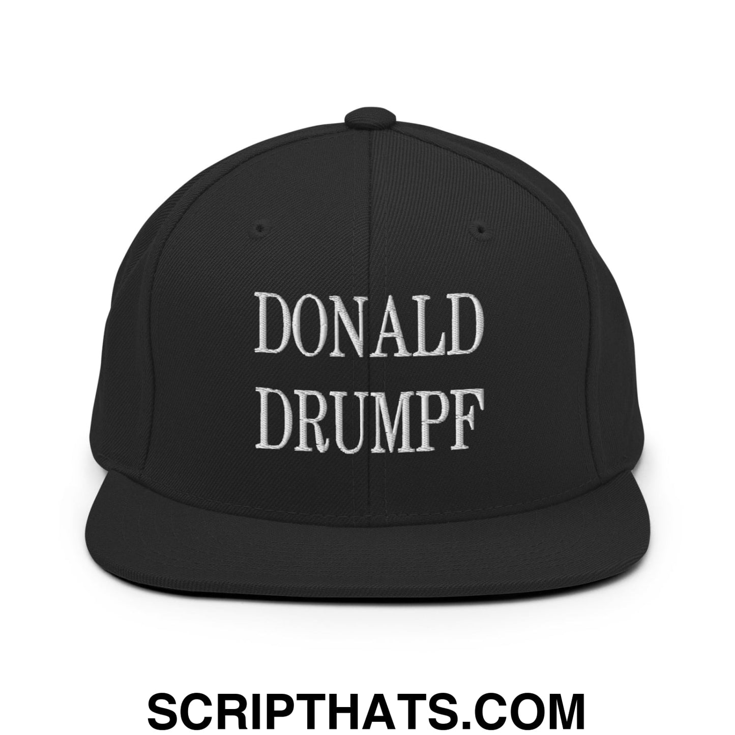 Donald Drumpf Embroidered Flat Bill Brim Snapback Hat Black