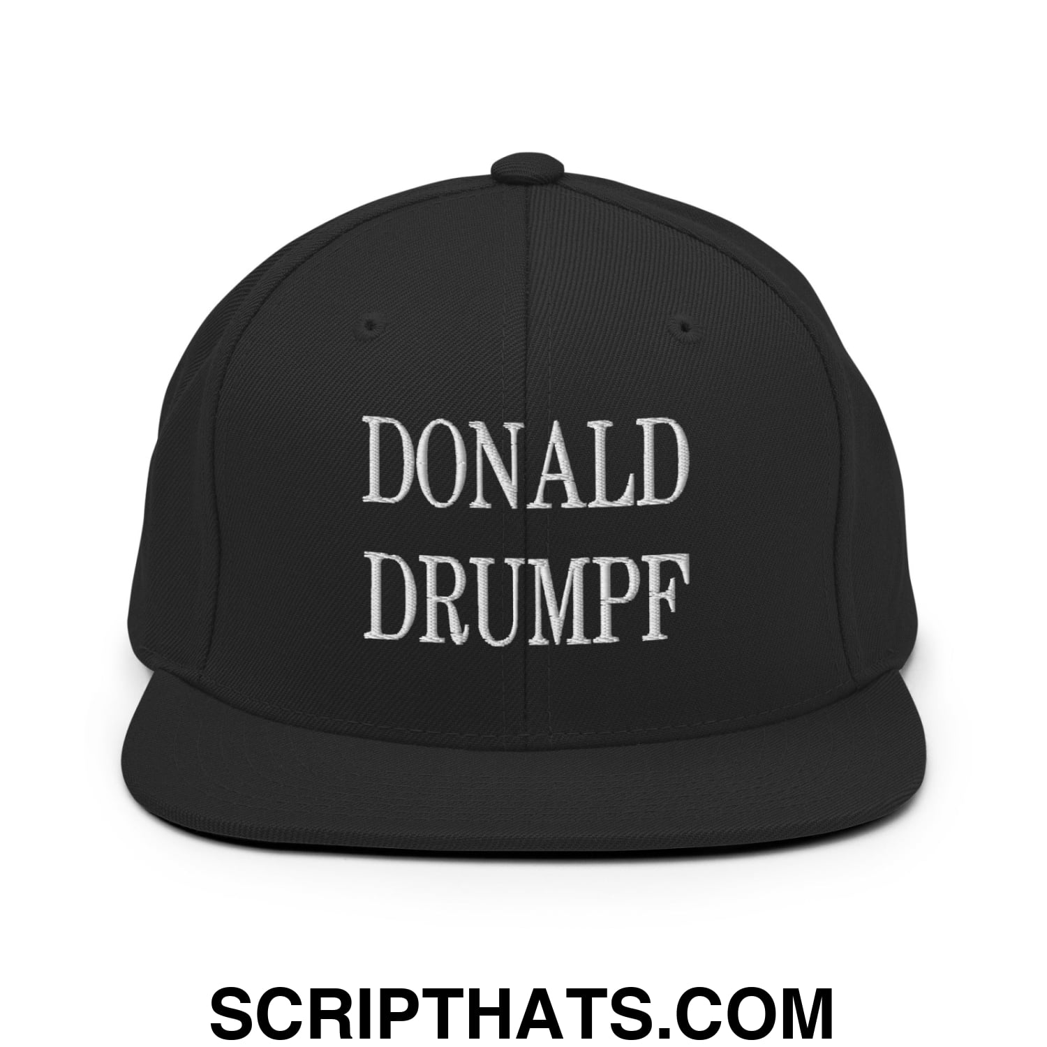 Donald Drumpf Embroidered Flat Bill Brim Snapback Hat Black