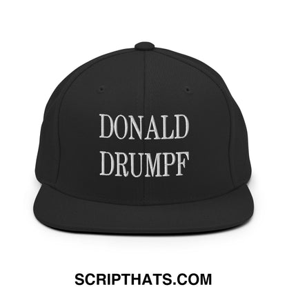 Donald Drumpf Embroidered Flat Bill Brim Snapback Hat Black