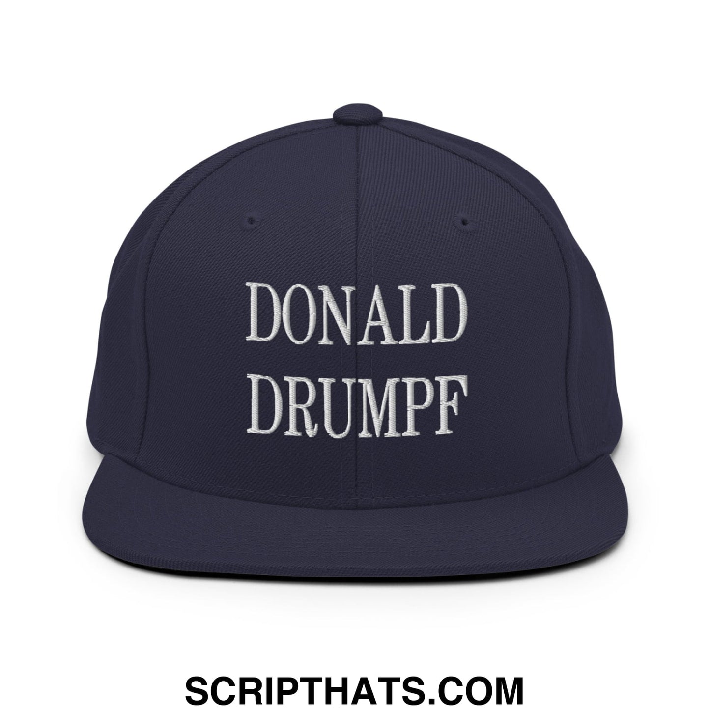 Donald Drumpf Embroidered Flat Bill Brim Snapback Hat Navy