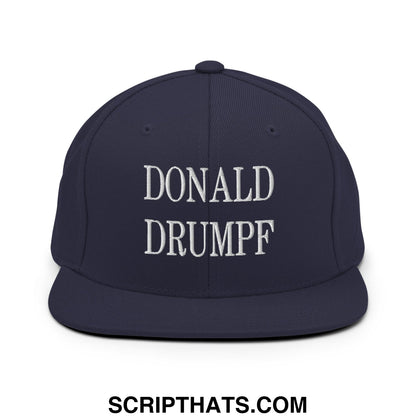 Donald Drumpf Embroidered Flat Bill Brim Snapback Hat Navy