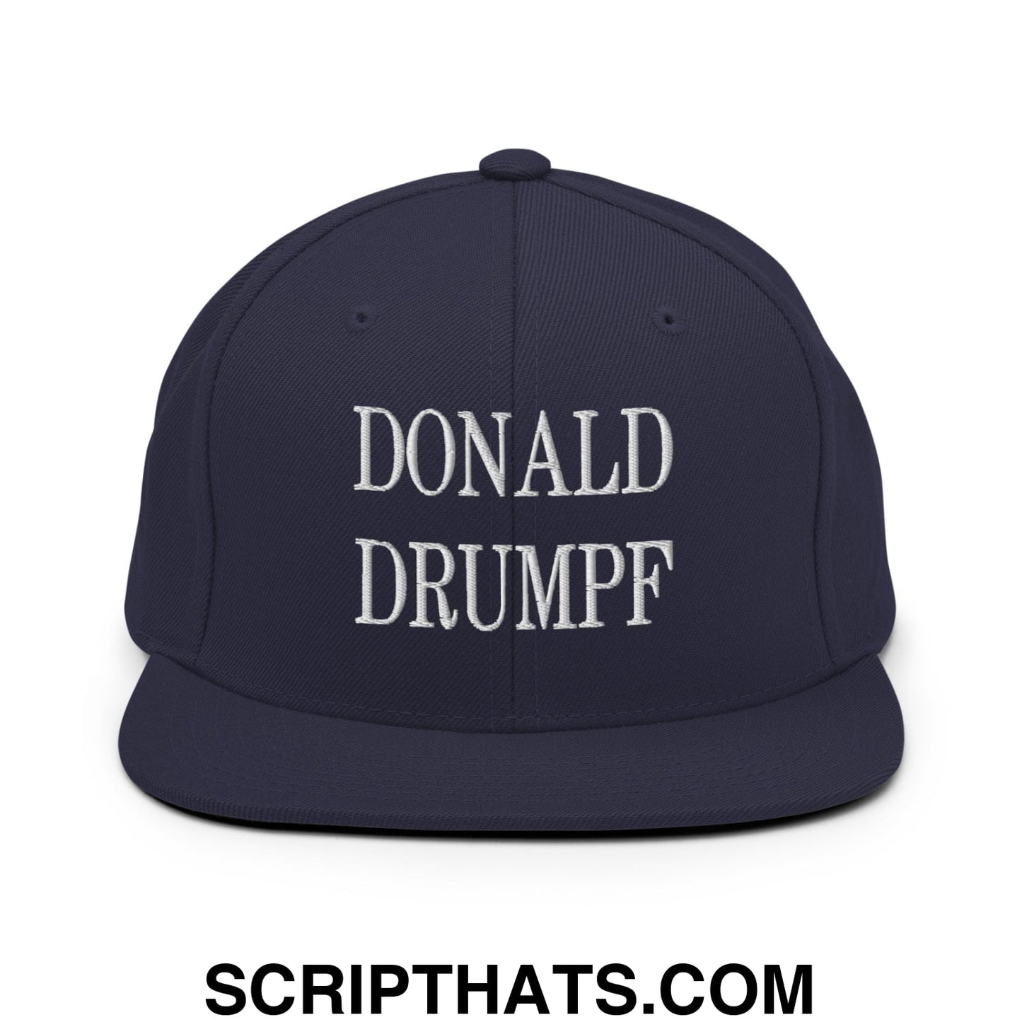 Donald Drumpf Embroidered Flat Bill Brim Snapback Hat Navy