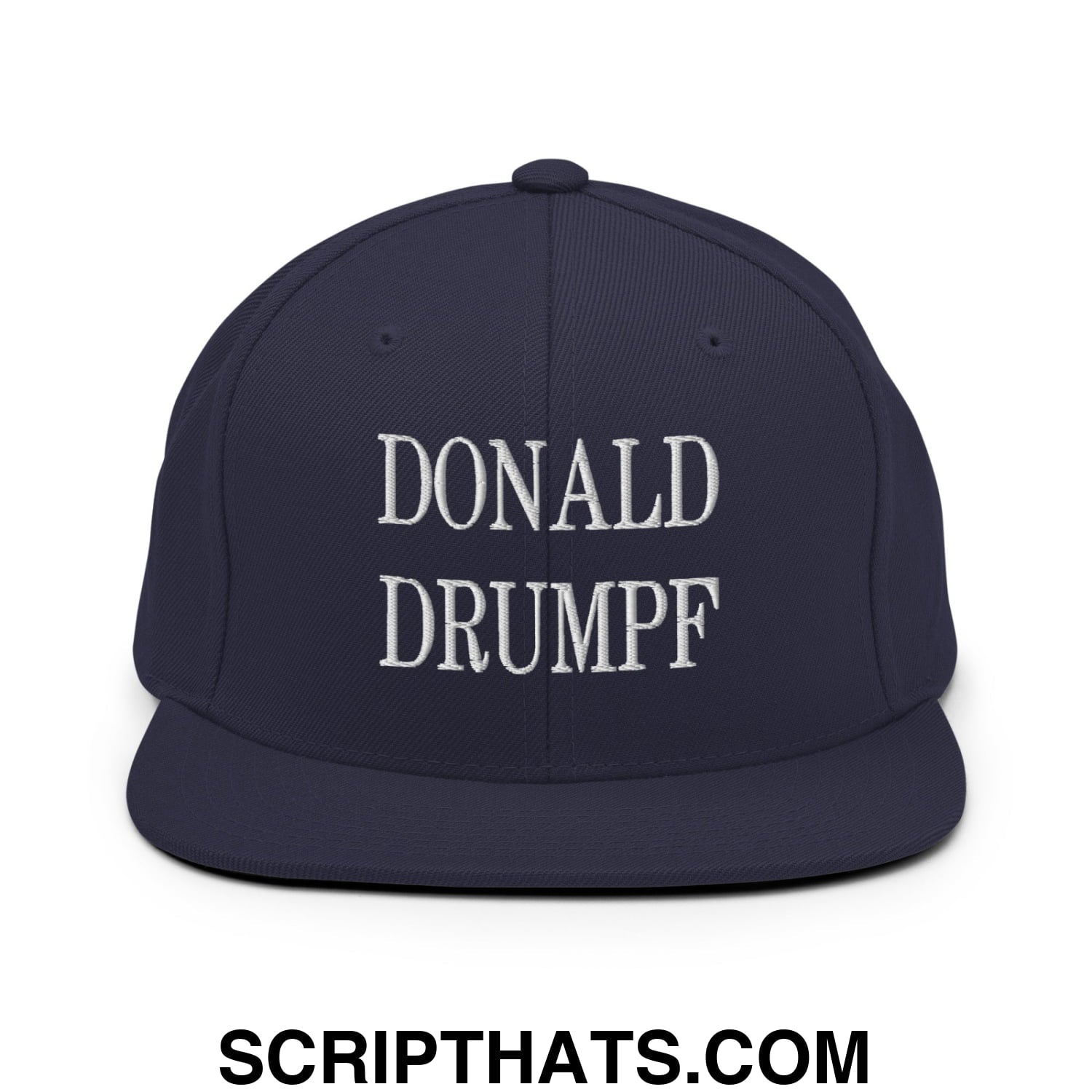 Donald Drumpf Embroidered Flat Bill Brim Snapback Hat Navy