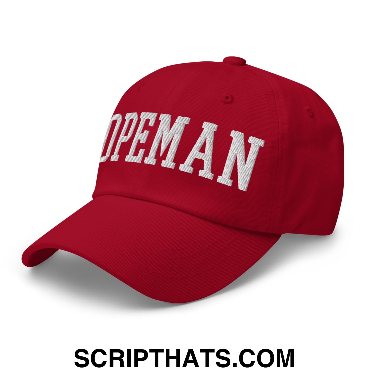 Dopeman Embroidered Unstructured Dad Hat Cranberry