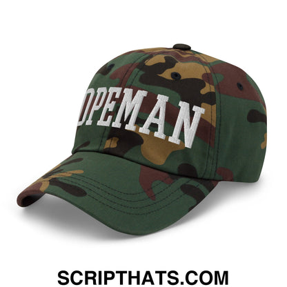 Dopeman Embroidered Unstructured Dad Hat Green Camo