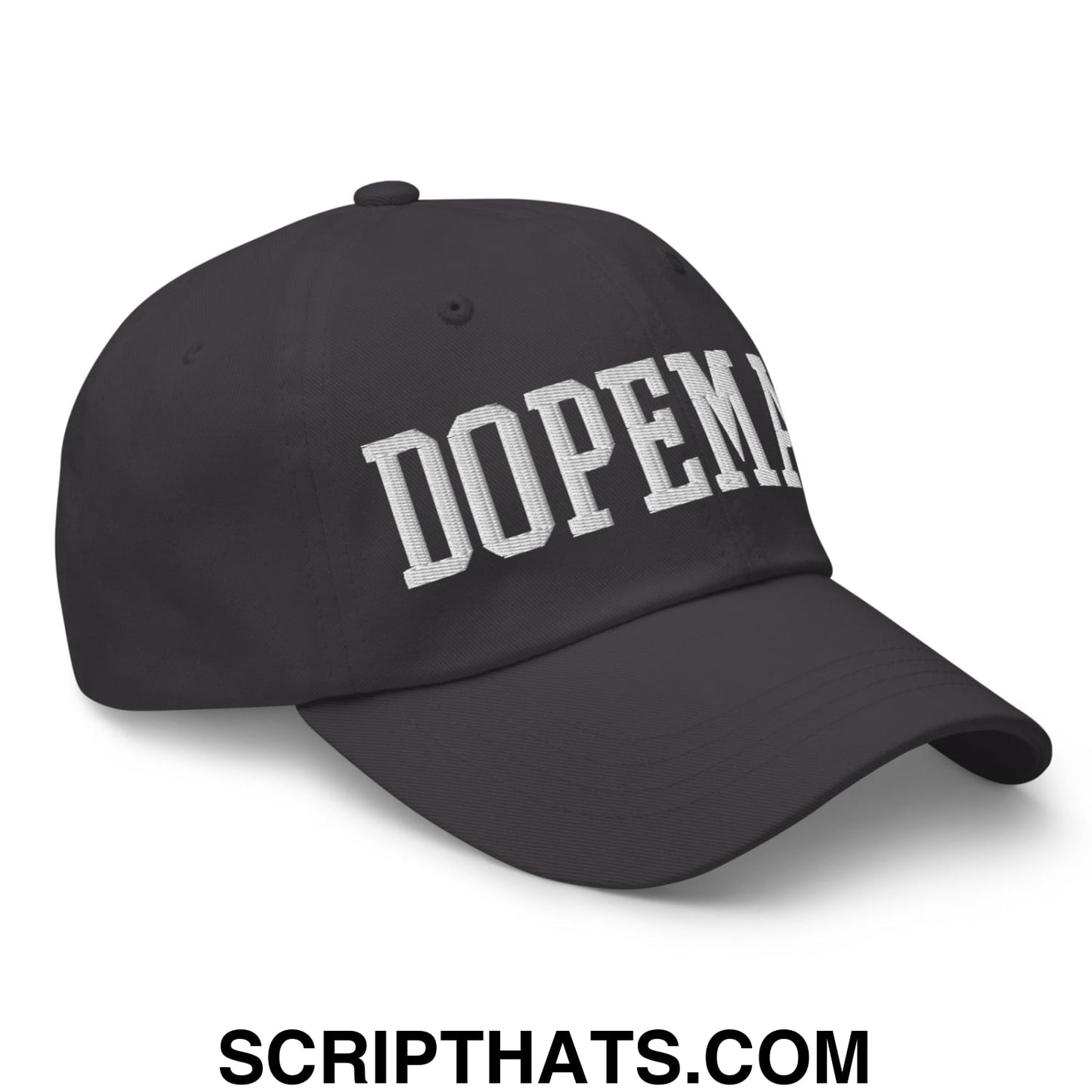 Dopeman Embroidered Unstructured Dad Hat Dark Grey