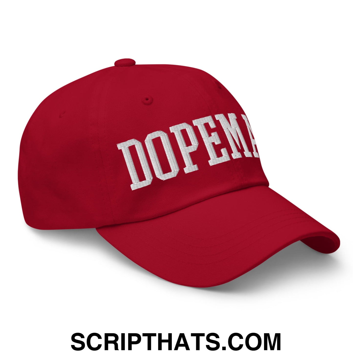 Dopeman Embroidered Unstructured Dad Hat Cranberry