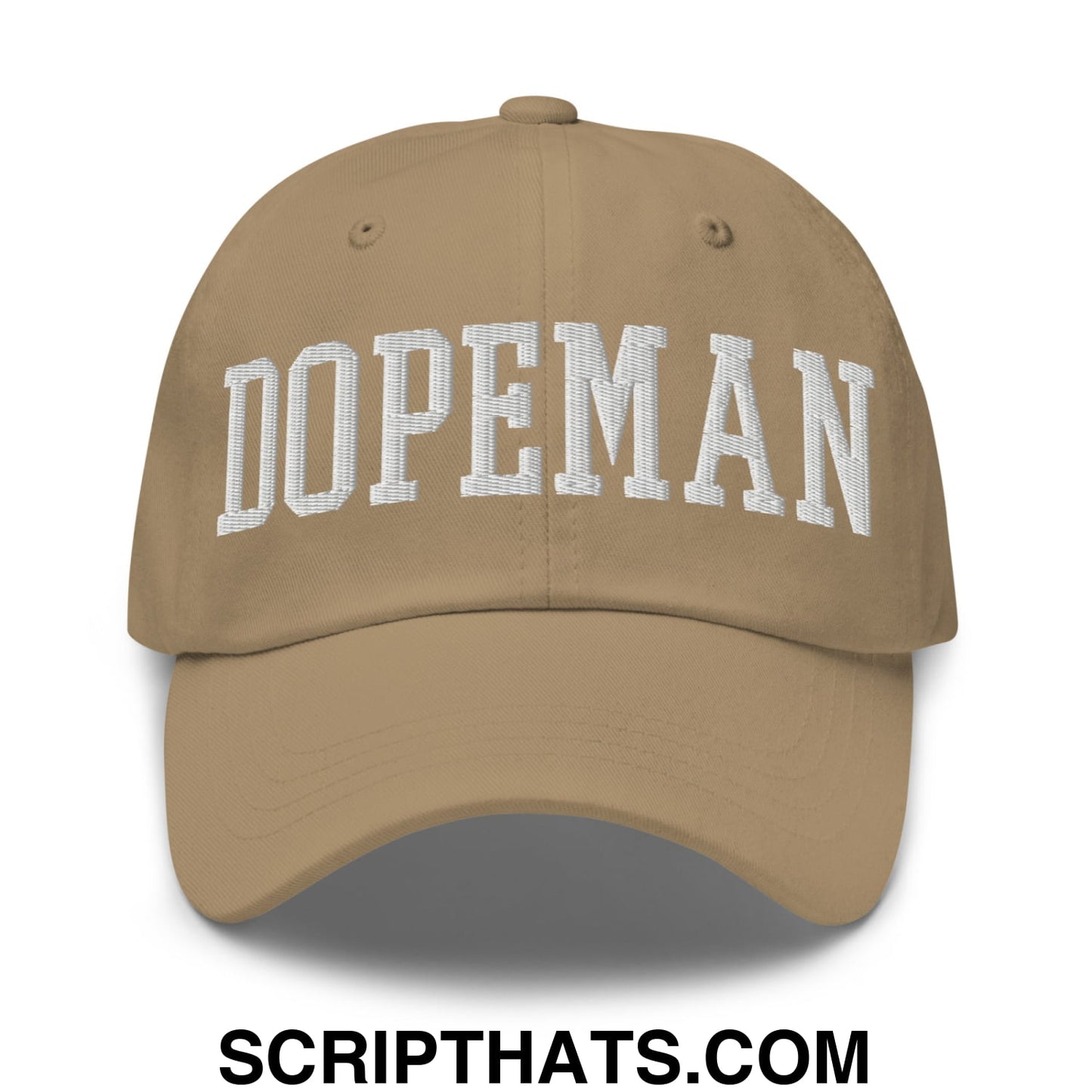 Dopeman Embroidered Unstructured Dad Hat Khaki