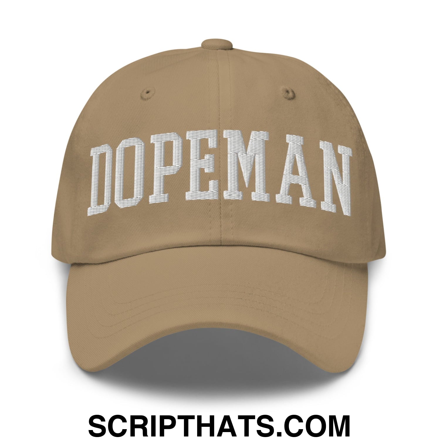 Dopeman Embroidered Unstructured Dad Hat Khaki