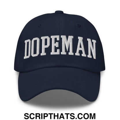 Dopeman Embroidered Unstructured Dad Hat Navy