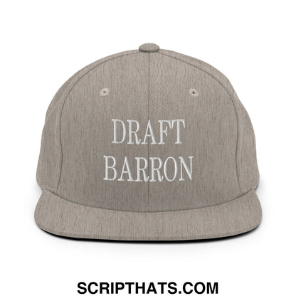 Draft Barron Embroidered Flat Bill Brim Snapback Hat Heather Grey