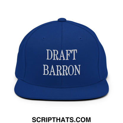 Draft Barron Embroidered Flat Bill Brim Snapback Hat Royal Blue