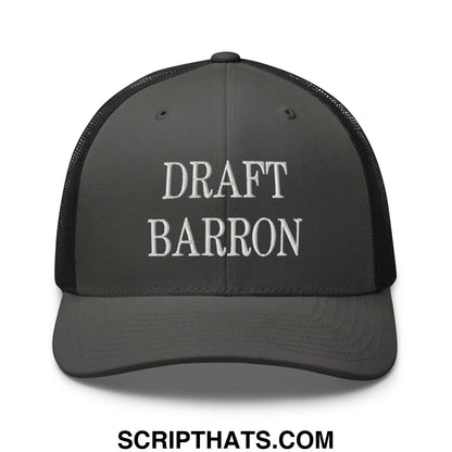 Draft Barron Embroidered Mesh Trucker Hat Charcoal Black