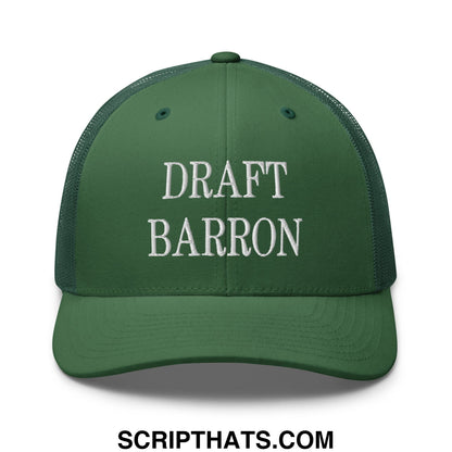 Draft Barron Embroidered Mesh Trucker Hat Evergreen