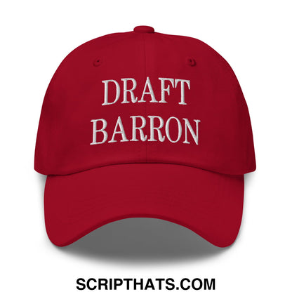 Draft Barron Embroidered Unstructured Dad Hat Cranberry