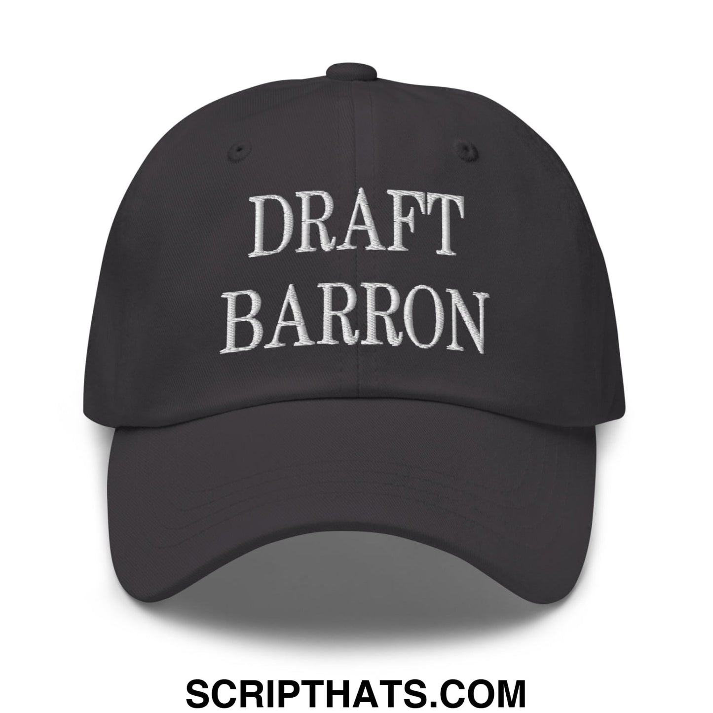 Draft Barron Embroidered Unstructured Dad Hat Dark Grey