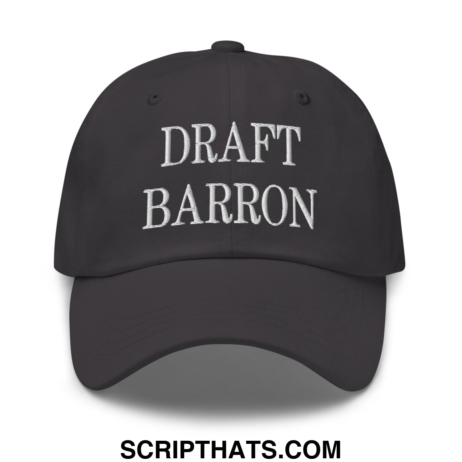 Draft Barron Embroidered Unstructured Dad Hat Dark Grey