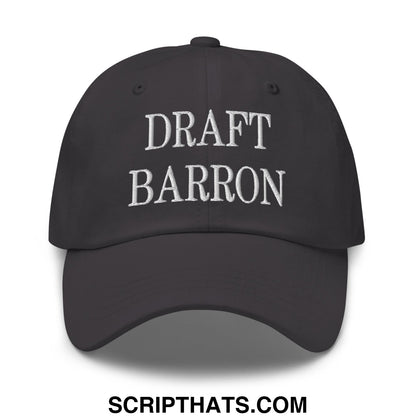 Draft Barron Embroidered Unstructured Dad Hat Dark Grey