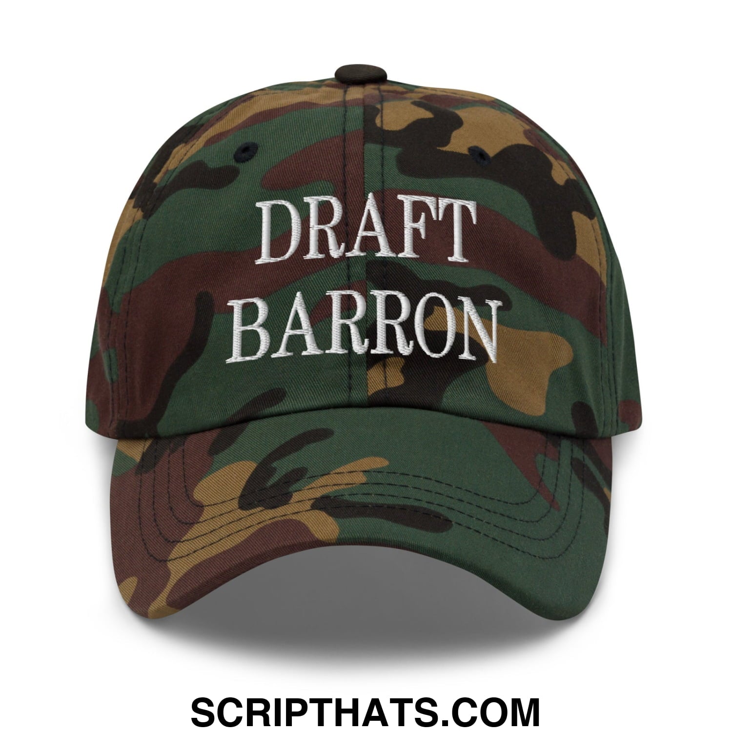 Draft Barron Embroidered Unstructured Dad Hat Green Camo
