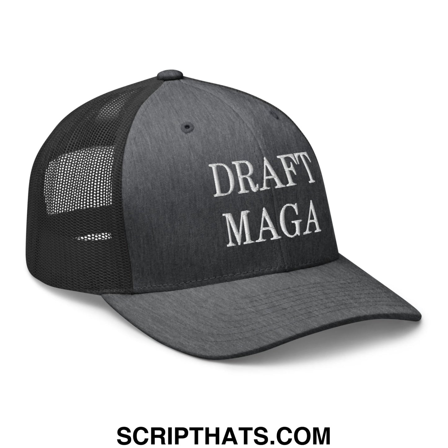 Draft MAGA Embroidered Mesh Trucker Hat Dark Heather Gray