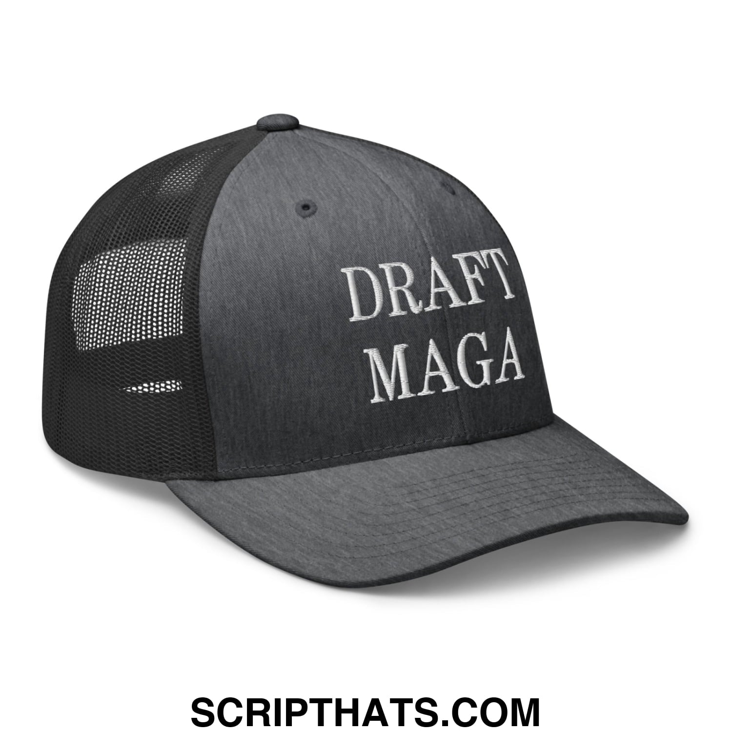 Draft MAGA Embroidered Mesh Trucker Hat Dark Heather Gray