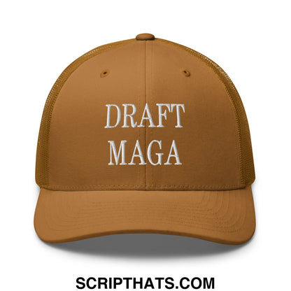 Draft MAGA Embroidered Mesh Trucker Hat Caramel