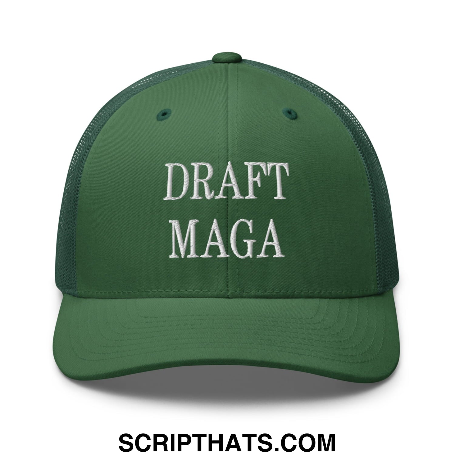 Draft MAGA Embroidered Mesh Trucker Hat Evergreen