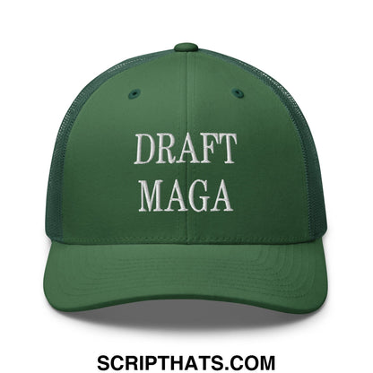 Draft MAGA Embroidered Mesh Trucker Hat Evergreen